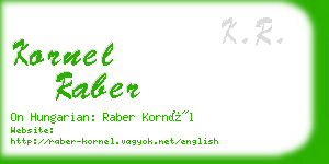 kornel raber business card